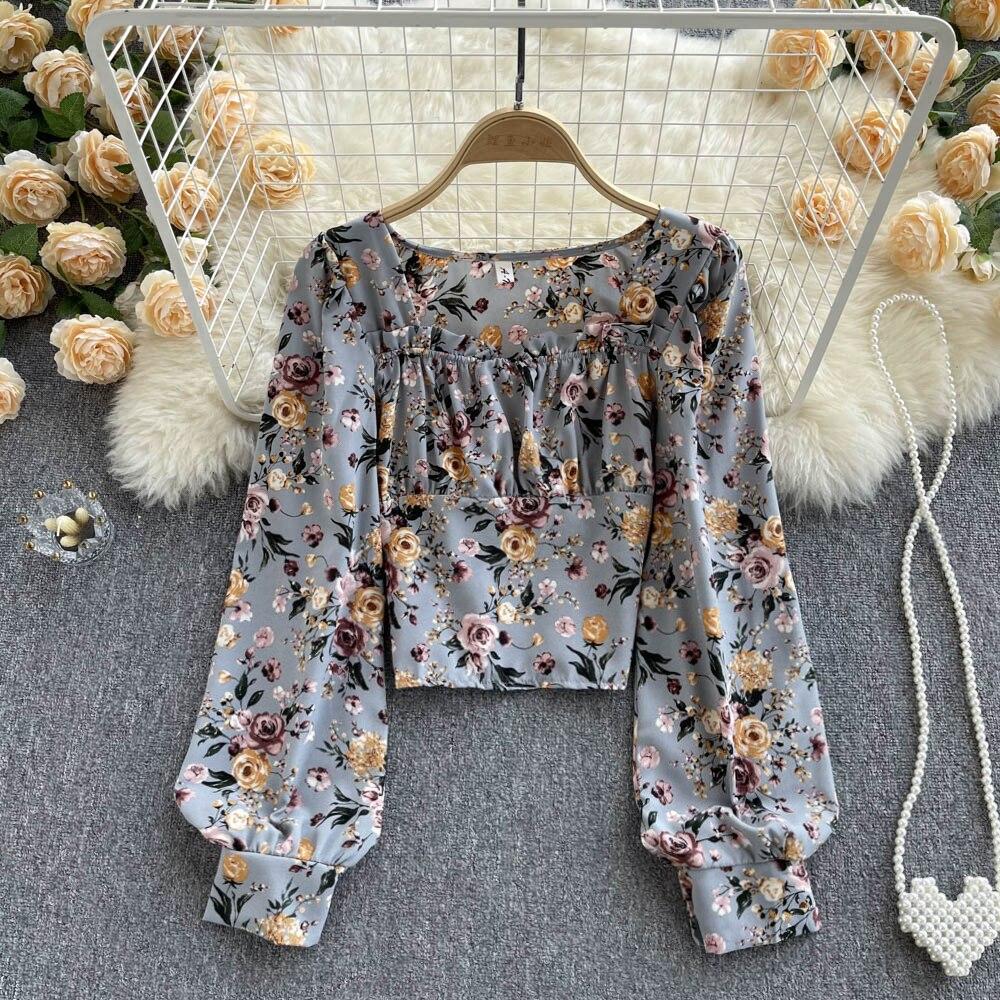 Шифоновая рубашка с французским квадратным воротником и цветочным принтом, новинка весны и осени, приталенная рубашка с тонкими рукавами-пузырьками, женский короткий топ
Шифоновая рубашка с французским квадратным воротником и цветочным принтом, новинка весны и осени, приталенная рубашка с тонкими рукавами-пузырьками, женский короткий топ