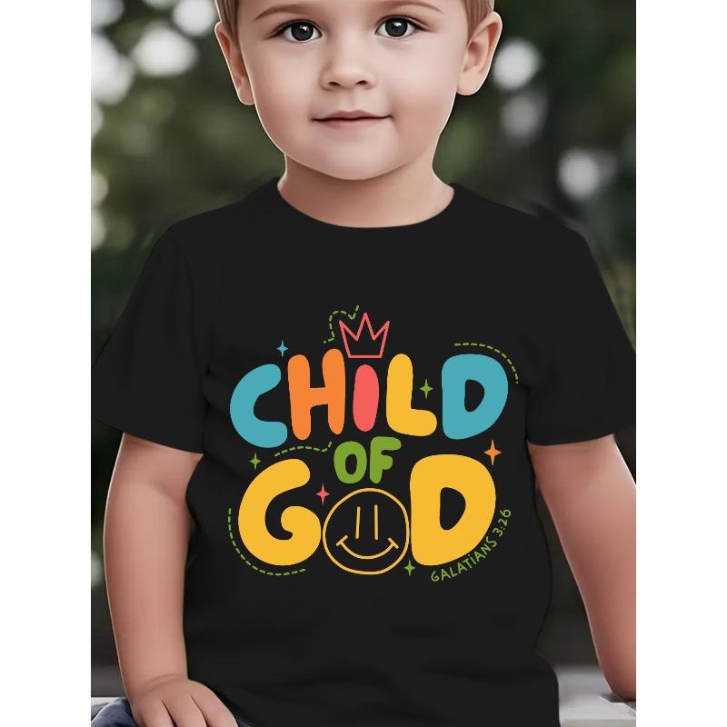 European sizes Summer Boys Fashion Short-Sleeve T-Shirt CHILD OF GOD Crown Cartoon Pattern Print Outdoor Casual Top 98cm
European sizes Summer Boys Fashion Short-Sleeve T-Shirt CHILD OF GOD Crown Cartoon Pattern Print Outdoor Casual Top 98cm