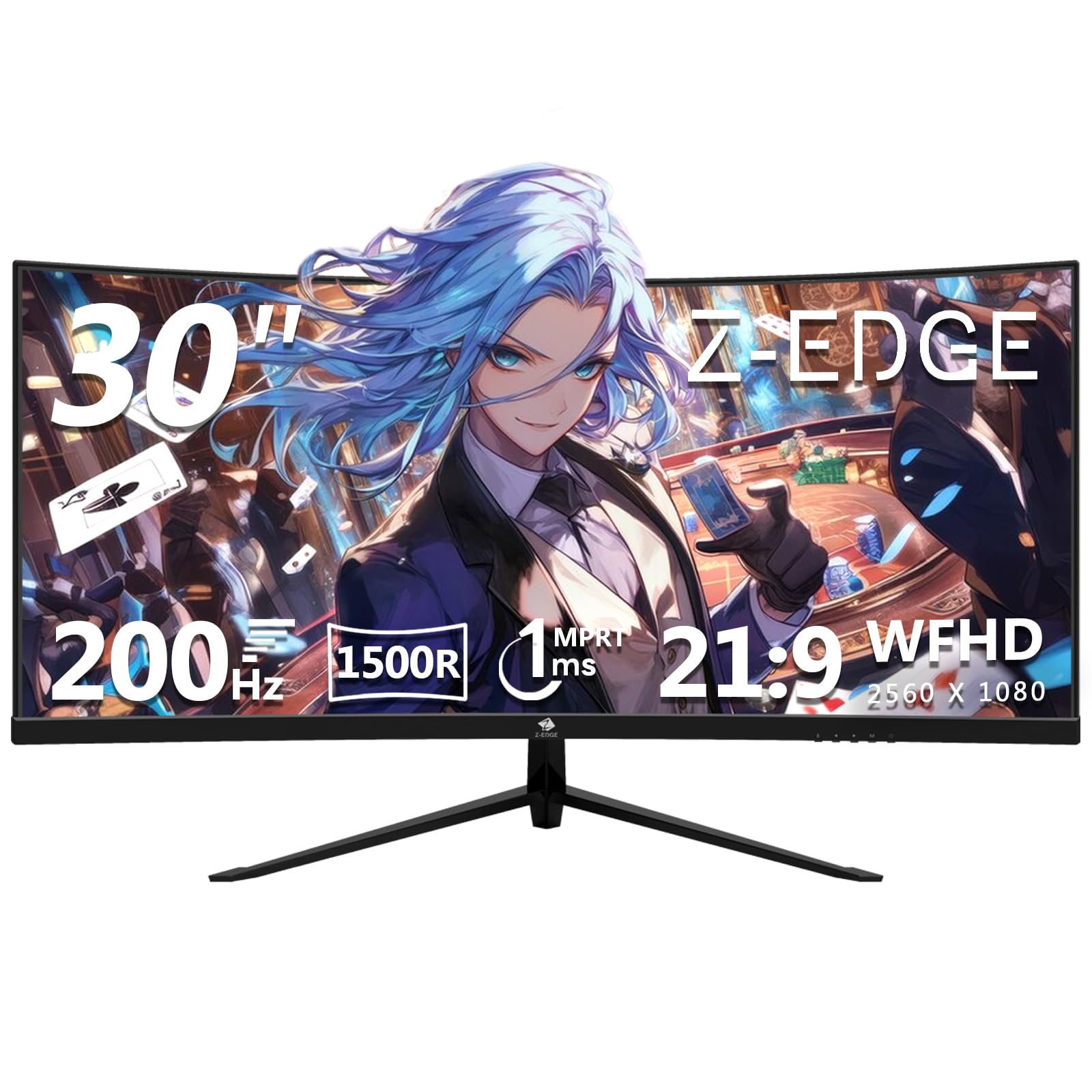 Gaming Monitor 200Hz 30 inch Ultra Wide Display Curved LED WFHD 21:9 2560x1080Anti-GlossVA Panel1500RHDR (Standard Brightness:
Gaming Monitor 200Hz 30 inch Ultra Wide Display Curved LED WFHD 21:9 2560x1080Anti-GlossVA Panel1500RHDR (Standard Brightness: