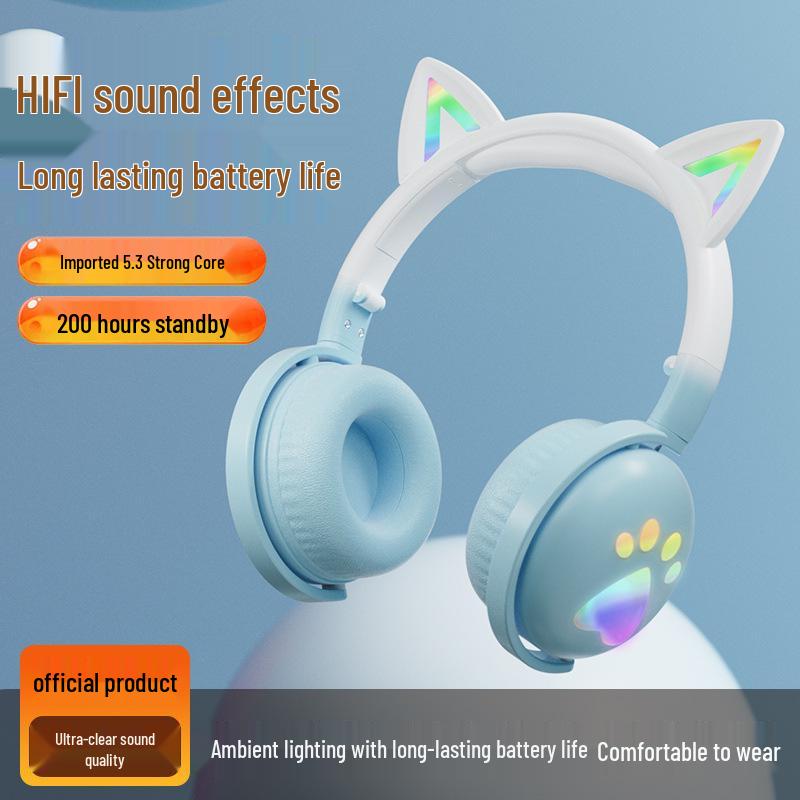 Cross-Border RGB Cat Ear Bluetooth Headphones KE-28 with Mic
Cross-Border RGB Cat Ear Bluetooth Headphones KE-28 with Mic