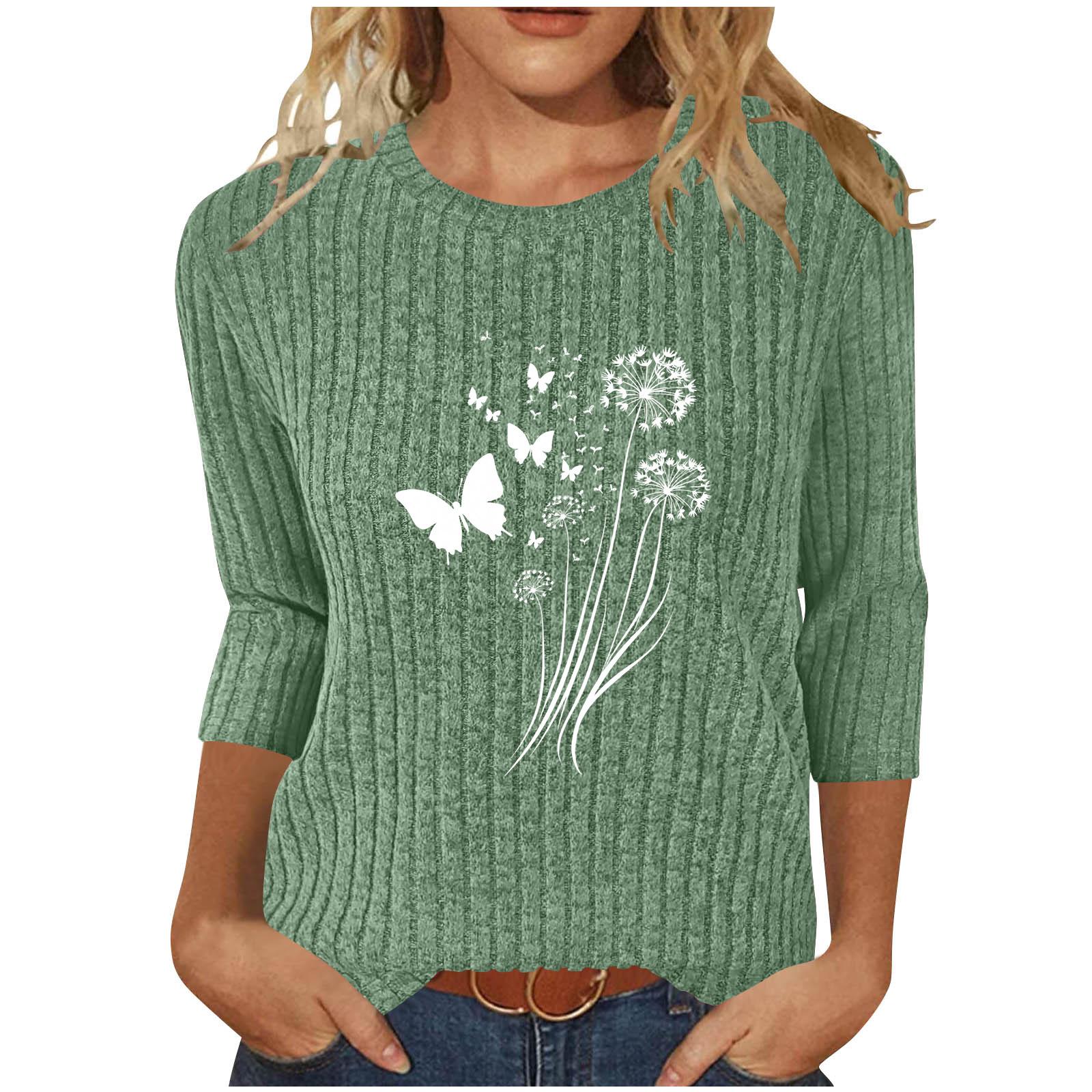 Elegant Dandelion Print Seven-Sleeve Ribbed T-Shirt for Women XXL світло-зелений колір
Elegant Dandelion Print Seven-Sleeve Ribbed T-Shirt for Women XXL світло-зелений колір