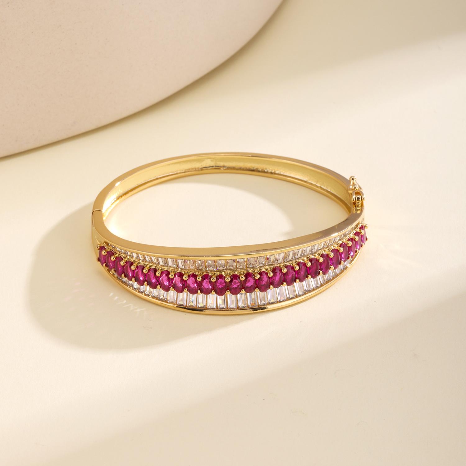 Nidin Elegant Sparkling Baguette Zircon Bangle For Women Luxury Vintage Statement Wedding Engagement Bracelet Fashion Jewelry 58-60mm розы красного
Nidin Elegant Sparkling Baguette Zircon Bangle For Women Luxury Vintage Statement Wedding Engagement Bracelet Fashion Jewelry 58-60mm розы красного