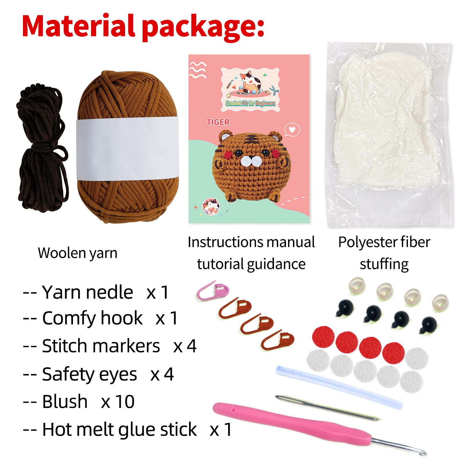 Cute Tiger Doll Crochet Material Bag Schoolbag Decoration Beginner Handmade Medium
Cute Tiger Doll Crochet Material Bag Schoolbag Decoration Beginner Handmade Medium
