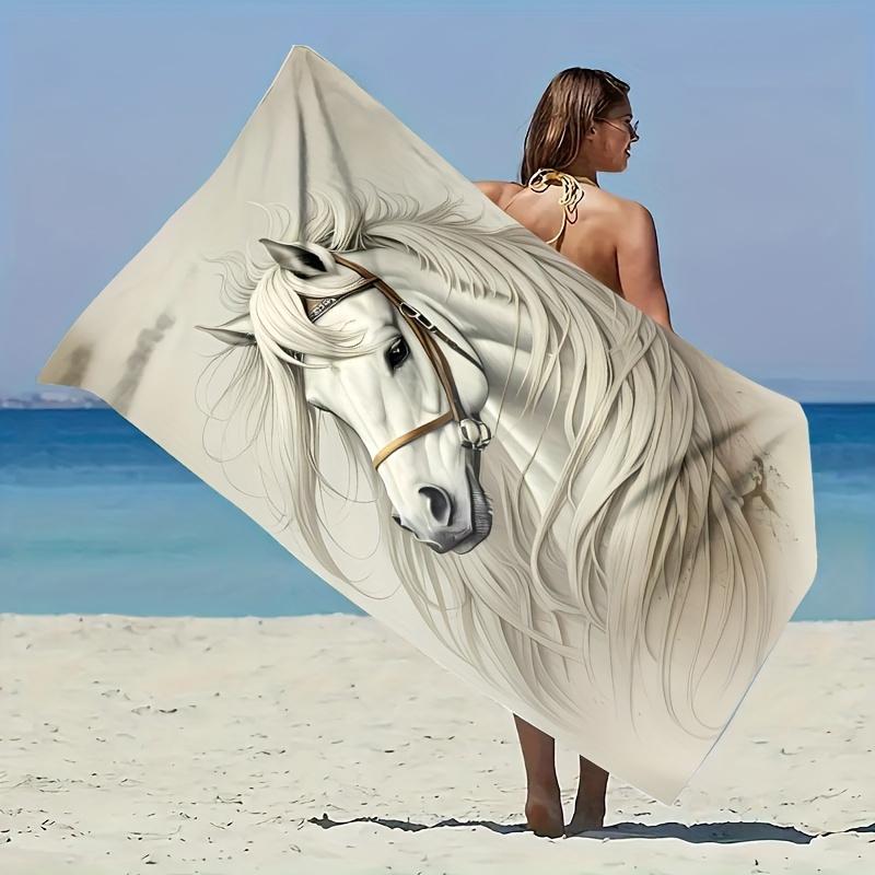 1pc White Horse Beach Towel Extra Large Quick Dry Microfiber Sand Free Absorbent for Pool Travel 2D Flat Print Washable W40*H60(CM)
1pc White Horse Beach Towel Extra Large Quick Dry Microfiber Sand Free Absorbent for Pool Travel 2D Flat Print Washable W40*H60(CM)