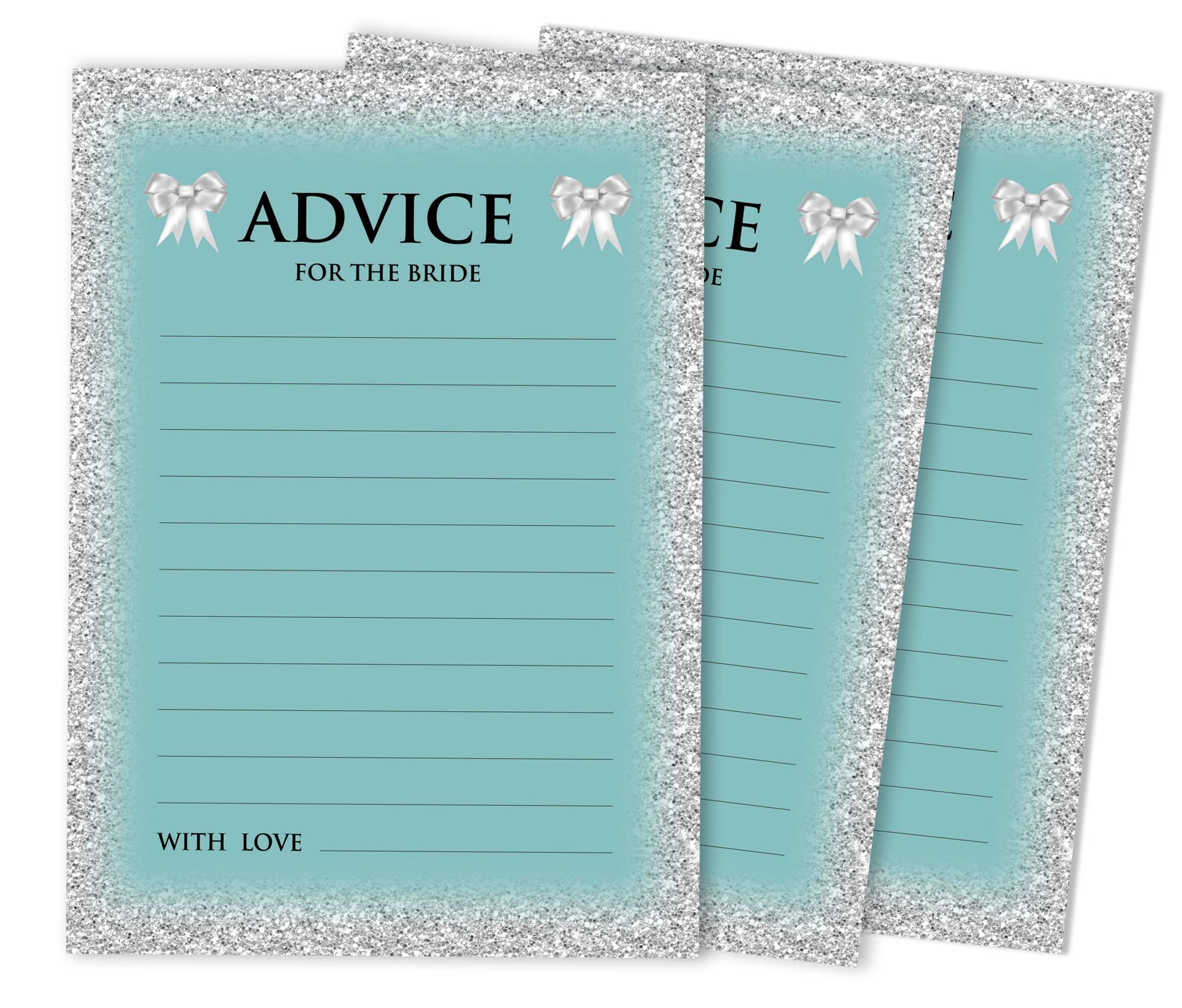 Inkdotpot Advice For The BrideA CardsA Set Of 50A GlitterA Bridal Shower Activity 5 x 7 inches аквамарин
Inkdotpot Advice For The BrideA CardsA Set Of 50A GlitterA Bridal Shower Activity 5 x 7 inches аквамарин