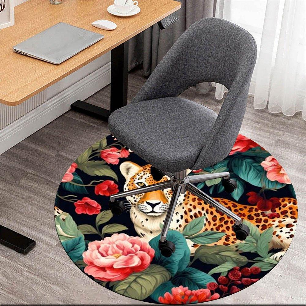 Exotic Leopard & Floral Patterned FabricRound Non-Slip chair mat chair carpet for office Rugs for Office Decor Gift For Valentine s Day Mother s Day H 80cm by 80cm
Exotic Leopard & Floral Patterned FabricRound Non-Slip chair mat chair carpet for office Rugs for Office Decor Gift For Valentine s Day Mother s Day H 80cm by 80cm