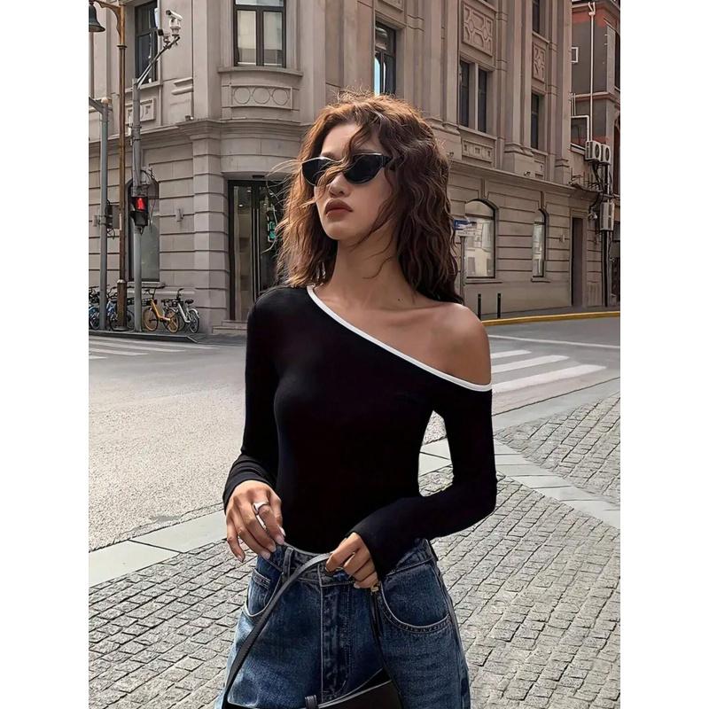 Women S European And American Trendy Style Asymmetrical Neck T-Shirt Spring/Summer Unique Design Niche Off-Shoulder Top XL чорний
Women S European And American Trendy Style Asymmetrical Neck T-Shirt Spring/Summer Unique Design Niche Off-Shoulder Top XL чорний