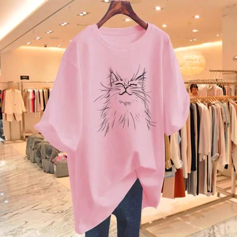 Women Fashion Cat Animal Printing Tshirt Summer Oneck Short Sleeve Basic Top Tee Office Lady Casual Loose Everyday Casual Tops 4XL
Women Fashion Cat Animal Printing Tshirt Summer Oneck Short Sleeve Basic Top Tee Office Lady Casual Loose Everyday Casual Tops 4XL