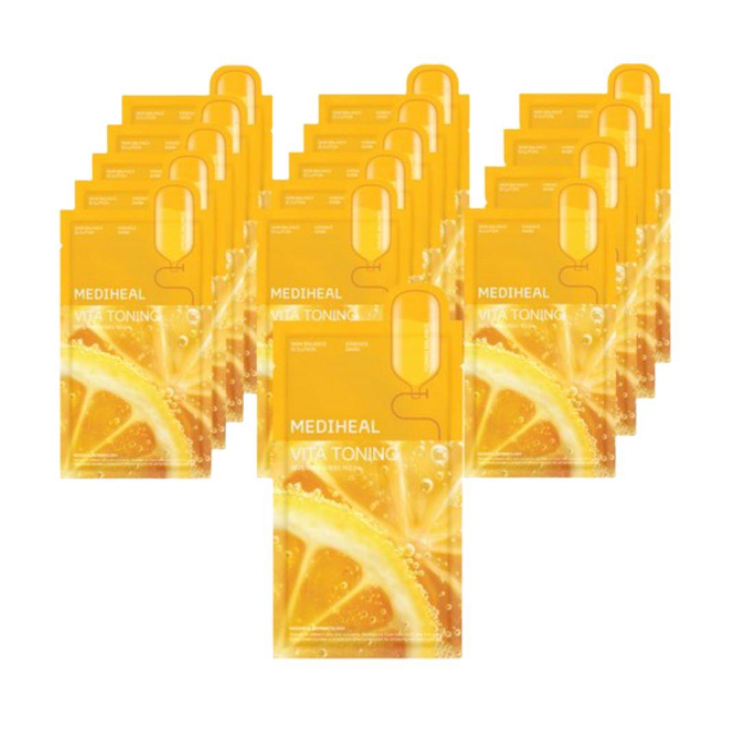 MEDIHEAL Vita Toning Essence Brightening Sheet Mask 20ml x 15pcs
MEDIHEAL Vita Toning Essence Brightening Sheet Mask 20ml x 15pcs