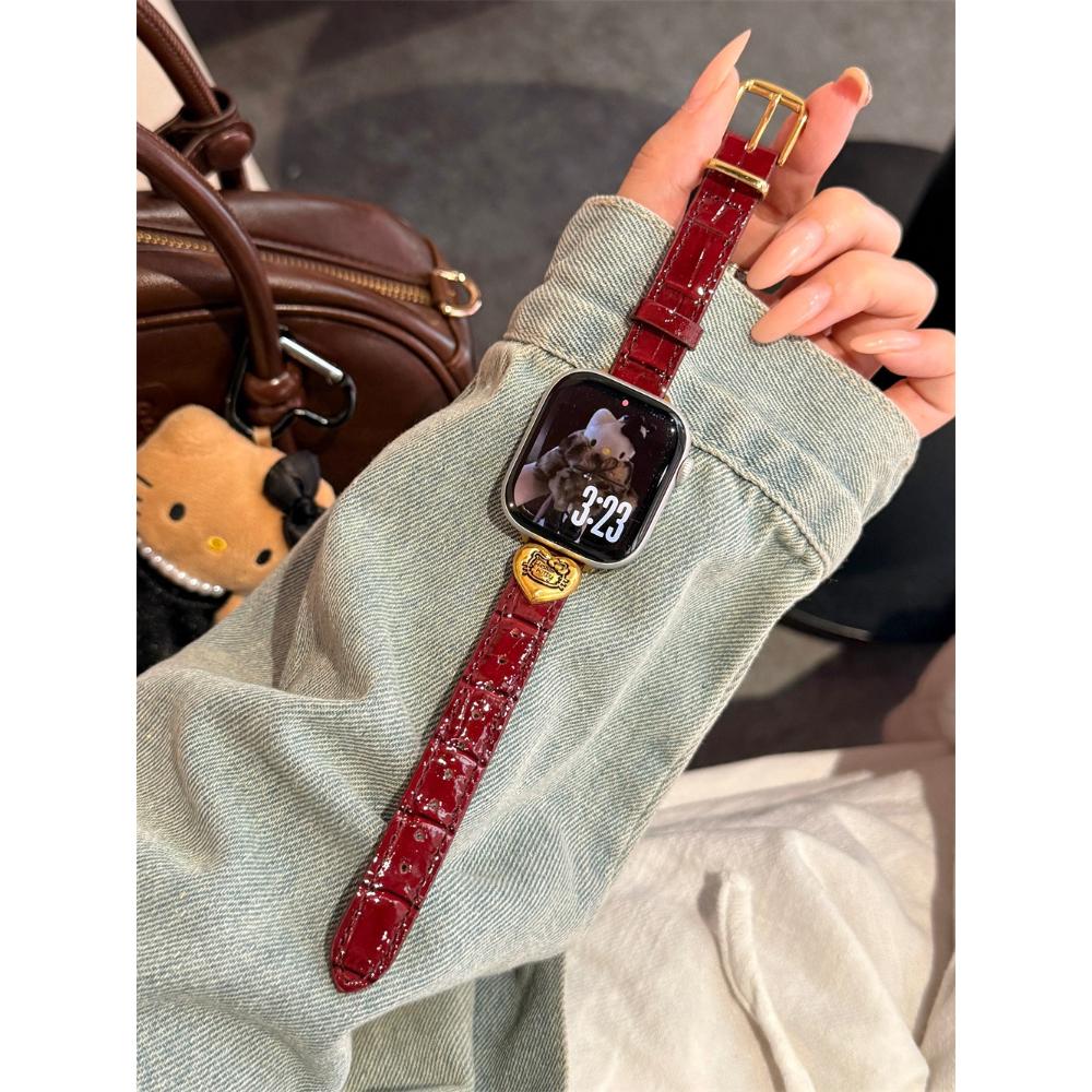 Slim Heart Bamboo Texture Genuine Leather Loop For Apple Watch Band Women Ultra 11/10/9/8/7/6/5/4/3/2/1 SE 38mm 40mm 41mm 42mm 44mm 45mm 46mm 38/40/41/42S10 красный
Slim Heart Bamboo Texture Genuine Leather Loop For Apple Watch Band Women Ultra 11/10/9/8/7/6/5/4/3/2/1 SE 38mm 40mm 41mm 42mm 44mm 45mm 46mm 38/40/41/42S10 красный