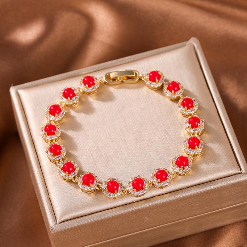 Retro color zircon bracelet temperament versatile premium rainbow gemstones exquisite diamond-set accessories daily wear червоний
Retro color zircon bracelet temperament versatile premium rainbow gemstones exquisite diamond-set accessories daily wear червоний
