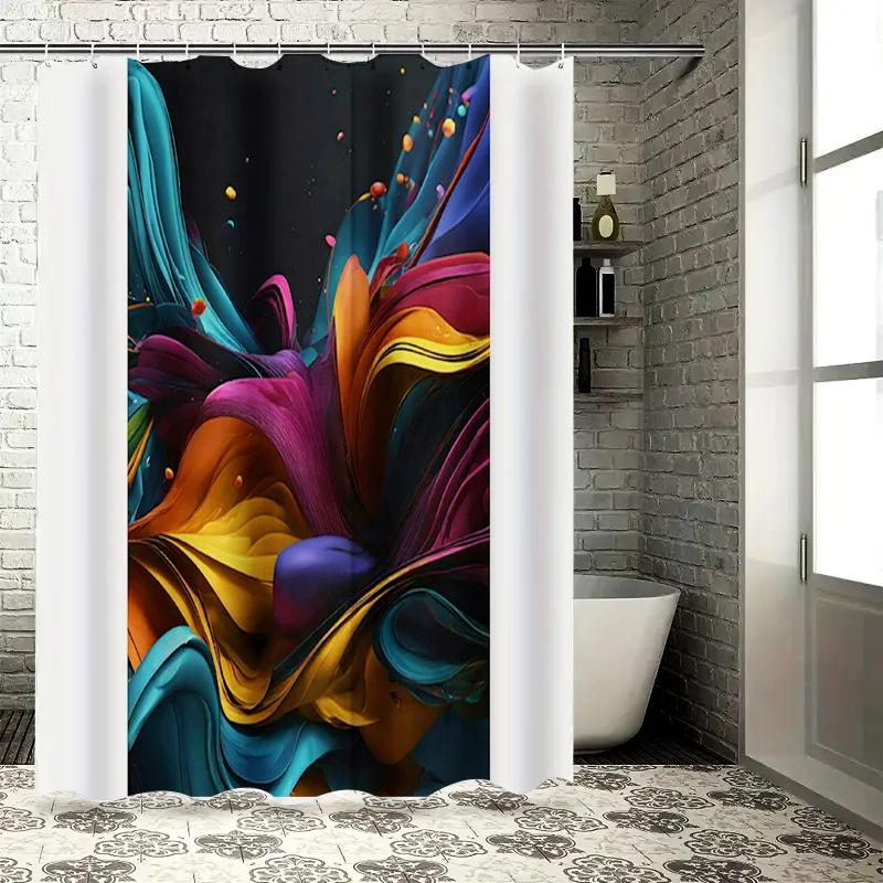 Colorful Shower Curtain Blue Yellow Purple Red Black Background With Splash Design For Bathroom Decorations White Sho W60H190(CM)-1 Pcs
Colorful Shower Curtain Blue Yellow Purple Red Black Background With Splash Design For Bathroom Decorations White Sho W60H190(CM)-1 Pcs