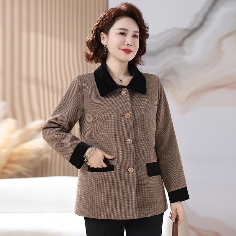 Dignified Houndstooth Wool Jacket: Elegant Spring & Autumn Outfit for Middle-Aged Women 5XL for 75-82kg хакі
Dignified Houndstooth Wool Jacket: Elegant Spring & Autumn Outfit for Middle-Aged Women 5XL for 75-82kg хакі