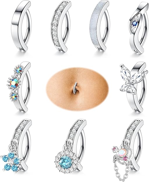 Bobisty 9PCS 14G Belly Button Ring for Women Surgical Steel Cute CZ Opal Belly Rings Dangle Reverse Body Belly Piercing Jewelry Curved barbell&Navel & Bell Button Rings&Body
Bobisty 9PCS 14G Belly Button Ring for Women Surgical Steel Cute CZ Opal Belly Rings Dangle Reverse Body Belly Piercing Jewelry Curved barbell&Navel & Bell Button Rings&Body