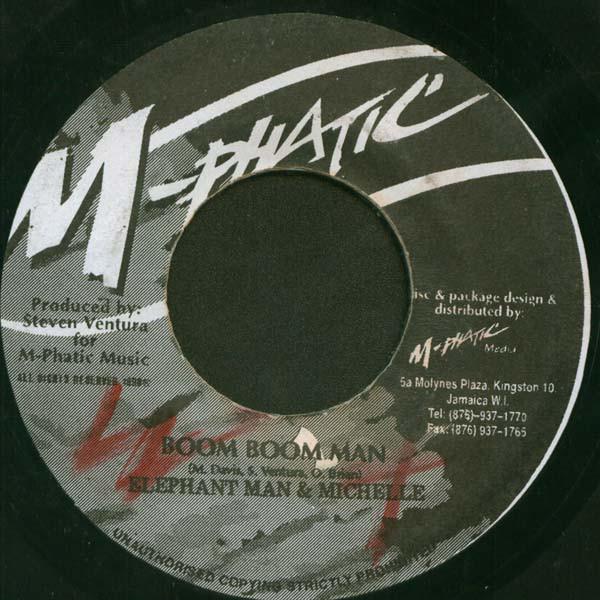 7inch Record ELEPHANT MAN & MICHELLE (34) - Boom Boom Man NONE M-Phatic 1998 Jamaica Reggae, Ska & Dub Used
7inch Record ELEPHANT MAN & MICHELLE (34) - Boom Boom Man NONE M-Phatic 1998 Jamaica Reggae, Ska & Dub Used