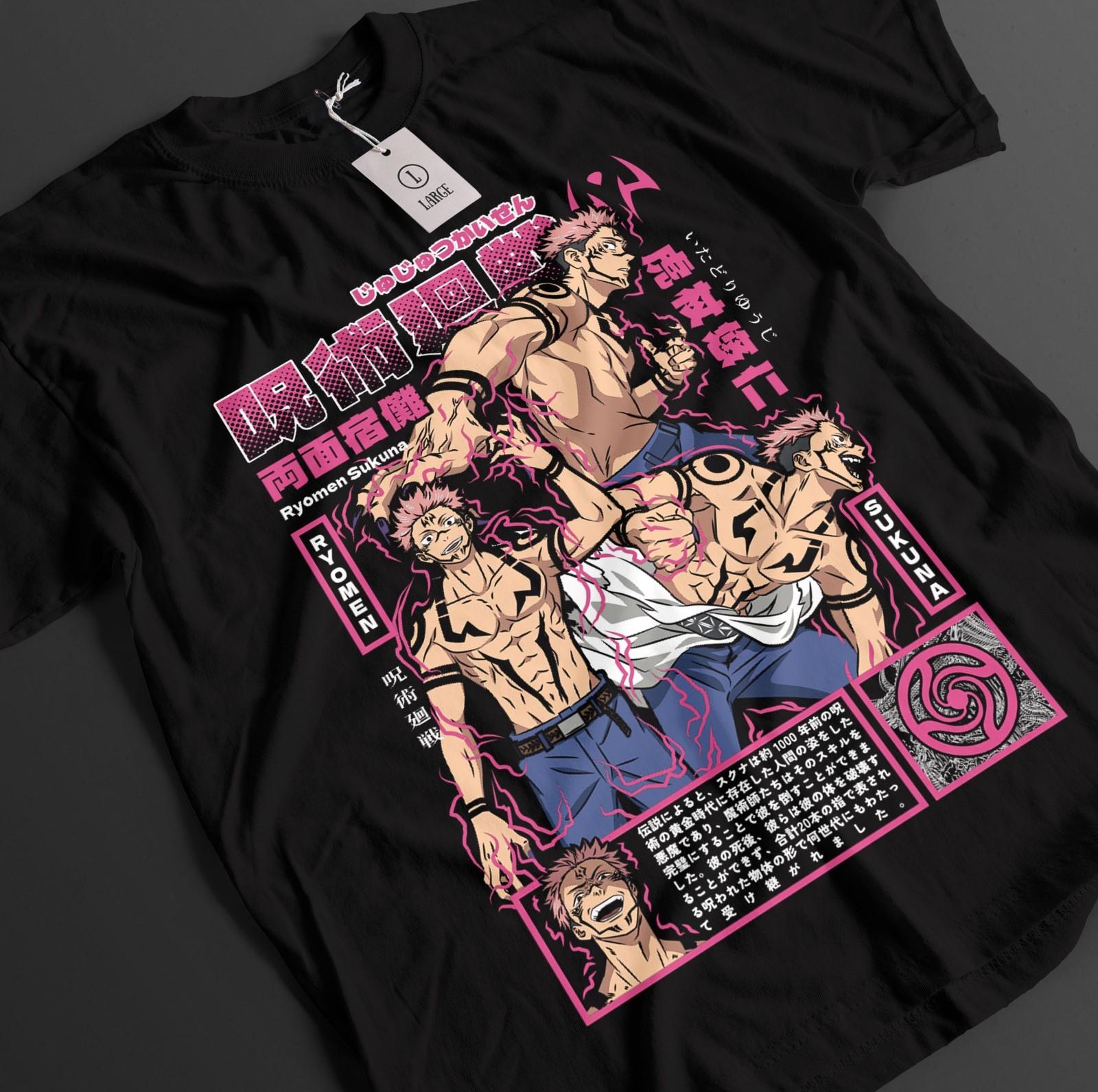 Jujutsu Kaisen Shirt Sukuna T-Shirt Mens Womens Tees Top Gojo Itadori Megumi Top JJK Anime Unisex Tee L
Jujutsu Kaisen Shirt Sukuna T-Shirt Mens Womens Tees Top Gojo Itadori Megumi Top JJK Anime Unisex Tee L