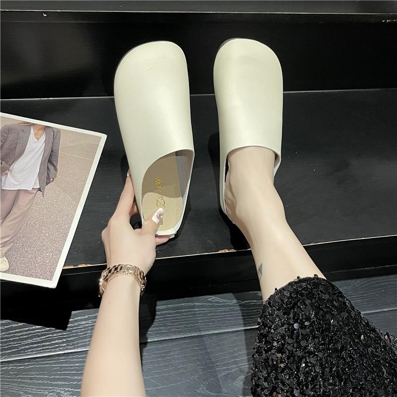 Wind retro soft leather one pedal bag head half slippers women wear soft leather new sandals 40
Wind retro soft leather one pedal bag head half slippers women wear soft leather new sandals 40