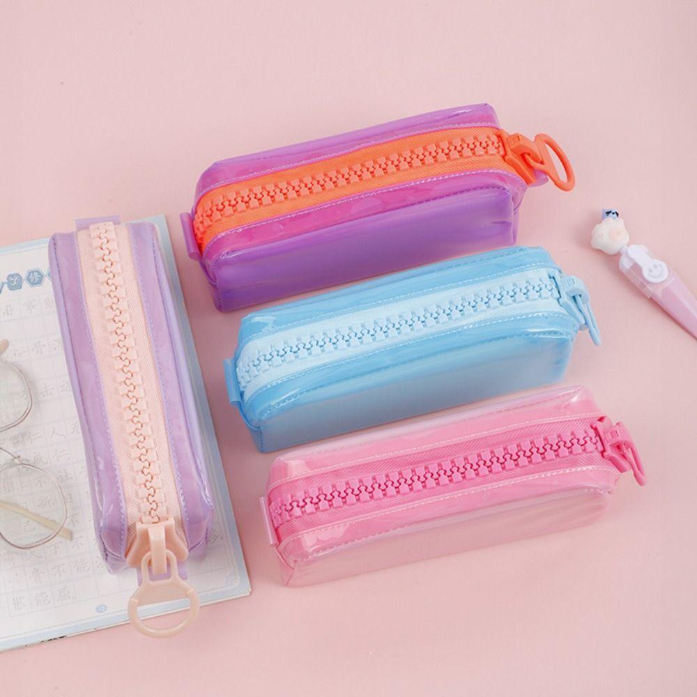 High Appearance Zipper Transparent Pencil Case Large Capacity Portable Makeup Pouch School розовый
High Appearance Zipper Transparent Pencil Case Large Capacity Portable Makeup Pouch School розовый