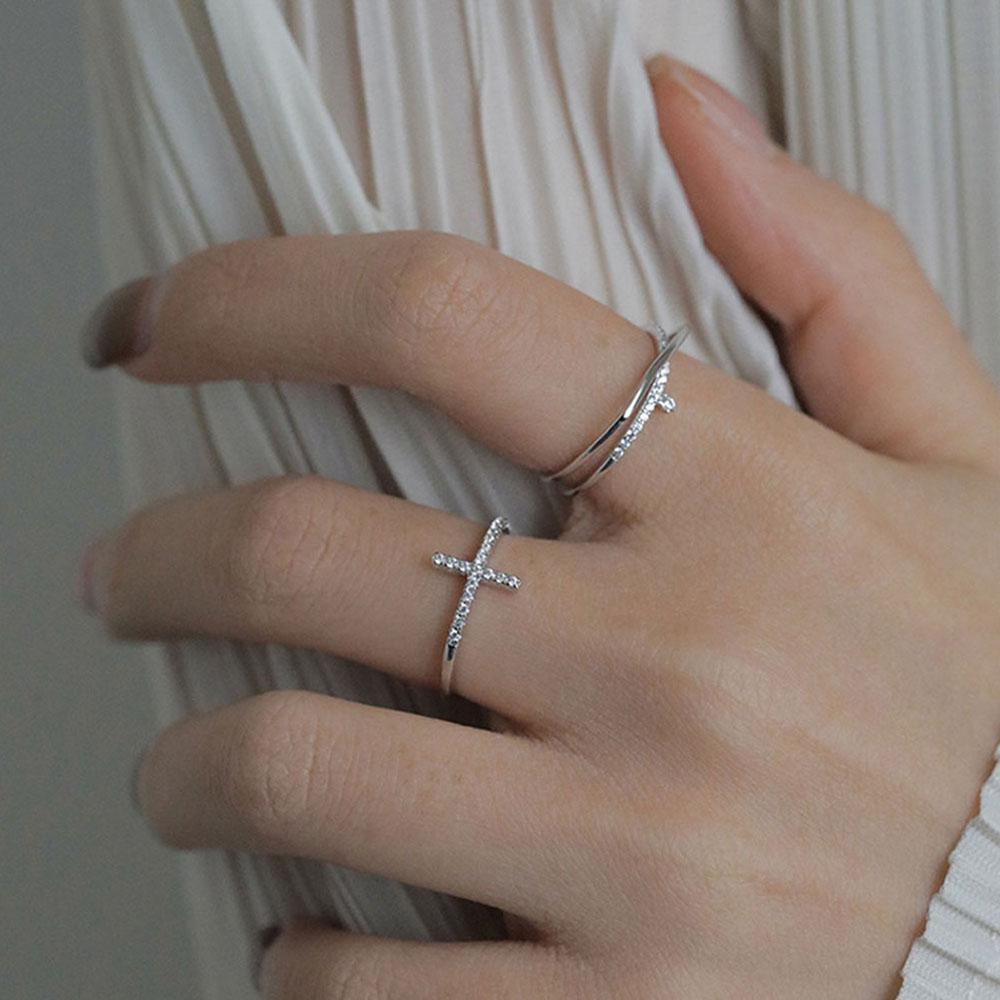 Personality Cross Silver Color Adjustable Open Rings Jewelry Accessories Zircon Ring Finger Rings A
Personality Cross Silver Color Adjustable Open Rings Jewelry Accessories Zircon Ring Finger Rings A