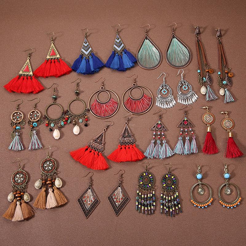Bohemian Retro Handmade Tassel Earrings for Women - Ethnic Thai Long-Style Fashion 62-Retro Small Flower
Bohemian Retro Handmade Tassel Earrings for Women - Ethnic Thai Long-Style Fashion 62-Retro Small Flower