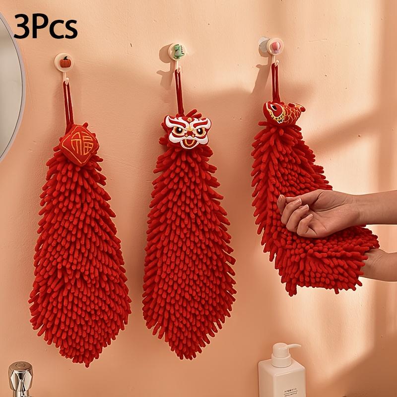 3 шт., Праздничные полотенца для рук глубокого красного цвета, Мягкие полотенца для рук в китайском стиле с дизайном «Танец льва» и иероглифом «Фу», Подходят для кухни, Аксессуары для ванной комнаты 3pcs
3 шт., Праздничные полотенца для рук глубокого красного цвета, Мягкие полотенца для рук в китайском стиле с дизайном «Танец льва» и иероглифом «Фу», Подходят для кухни, Аксессуары для ванной комнаты 3pcs