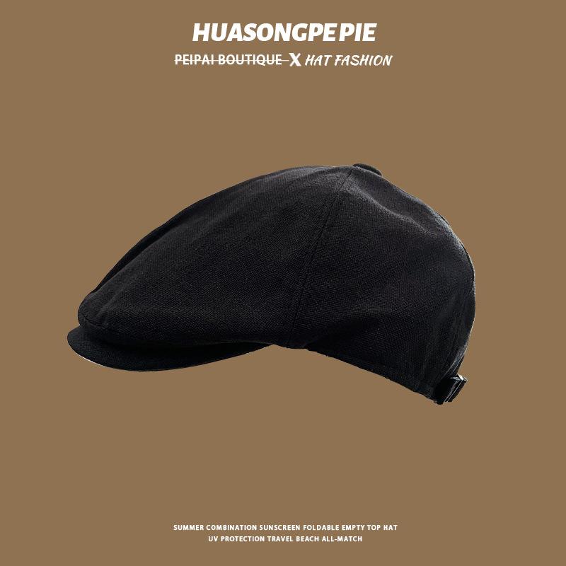 New spring and autumn versatile rear copper buckle solid color forward hat sunscreen wide brim cover face show small face
New spring and autumn versatile rear copper buckle solid color forward hat sunscreen wide brim cover face show small face