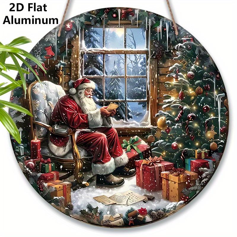 2D Flat Aluminium Oil Painting Style Christmas Sign with Santa Claus Pattern - Warm Winter Figurine Ornaments - Ideal for Front Door, Wall, Porch 7.87×7.87inch
2D Flat Aluminium Oil Painting Style Christmas Sign with Santa Claus Pattern - Warm Winter Figurine Ornaments - Ideal for Front Door, Wall, Porch 7.87×7.87inch