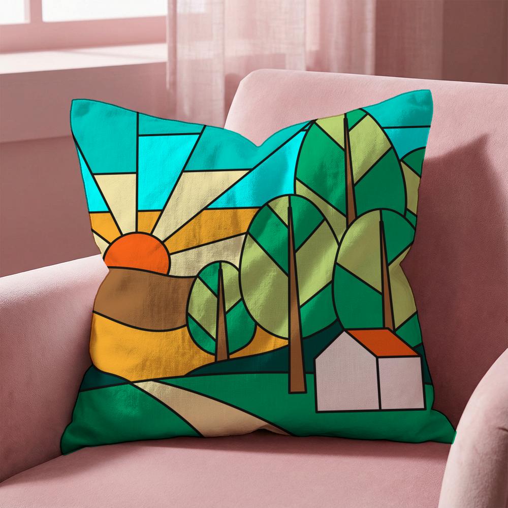 Colorful Geometric Landscape Cushion Cover Multi-Scene Pillow Cover for Home & Car - Reversible, Soft & Durable for Daily Use 30cmx30cm
Colorful Geometric Landscape Cushion Cover Multi-Scene Pillow Cover for Home & Car - Reversible, Soft & Durable for Daily Use 30cmx30cm