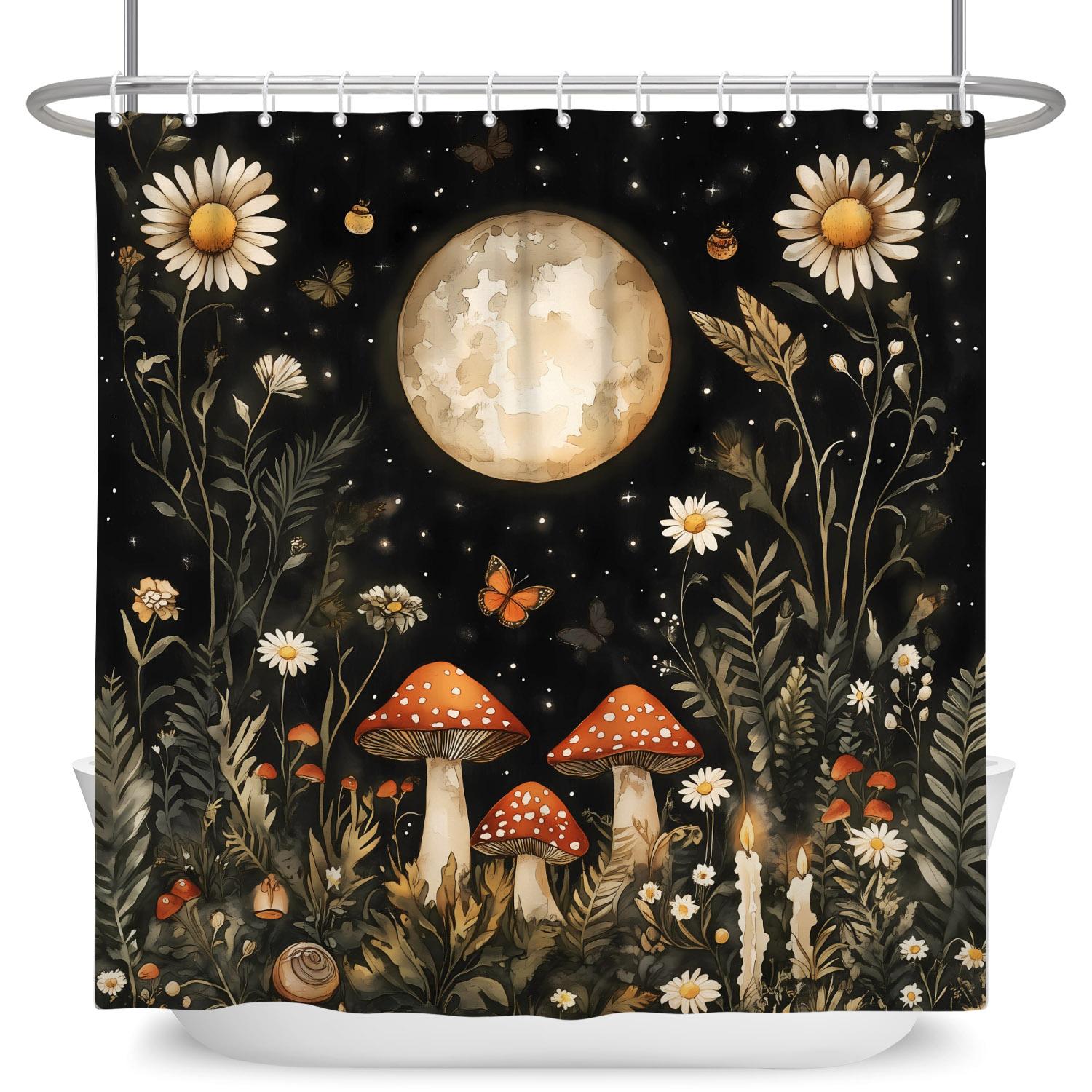 Mystical Enchanted Forest Shower Curtain Mushroom Wildflower Waterproof Bath Curtain For Bathroom Decor Polyester With Hookss W60H190(CM)-1 Pcs
Mystical Enchanted Forest Shower Curtain Mushroom Wildflower Waterproof Bath Curtain For Bathroom Decor Polyester With Hookss W60H190(CM)-1 Pcs