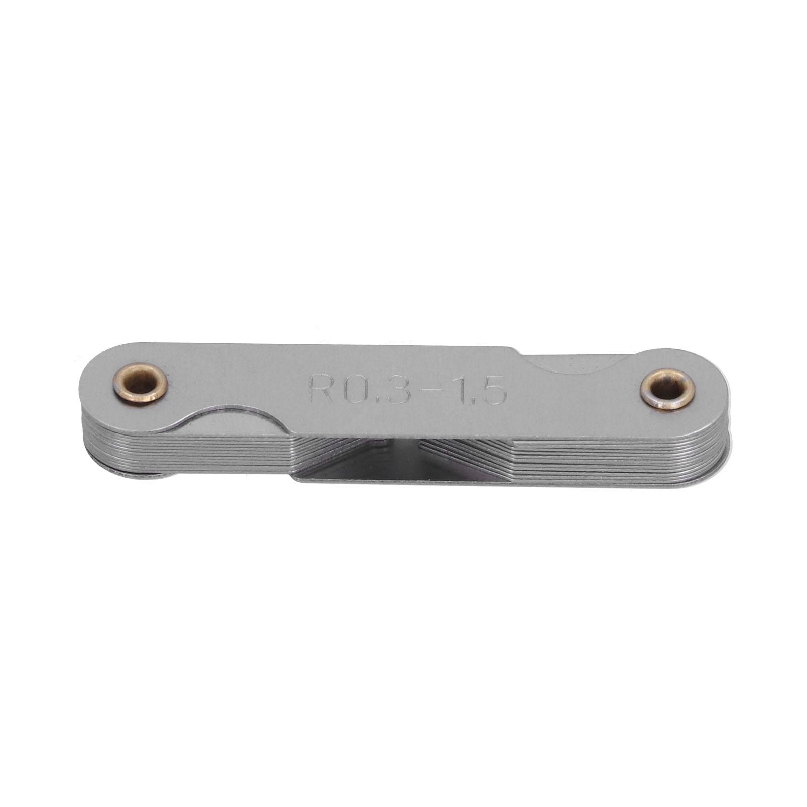 Screw Thread Pitch Gauge Metric Inch Integral Blade Measuring Tool Hardware R0.31.5mm
Screw Thread Pitch Gauge Metric Inch Integral Blade Measuring Tool Hardware R0.31.5mm