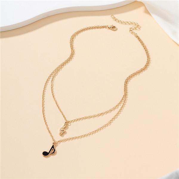 Double necklace music note pendant fashion black gold color scheme versatile jewelry light luxury Hepburn style literary retro
Double necklace music note pendant fashion black gold color scheme versatile jewelry light luxury Hepburn style literary retro