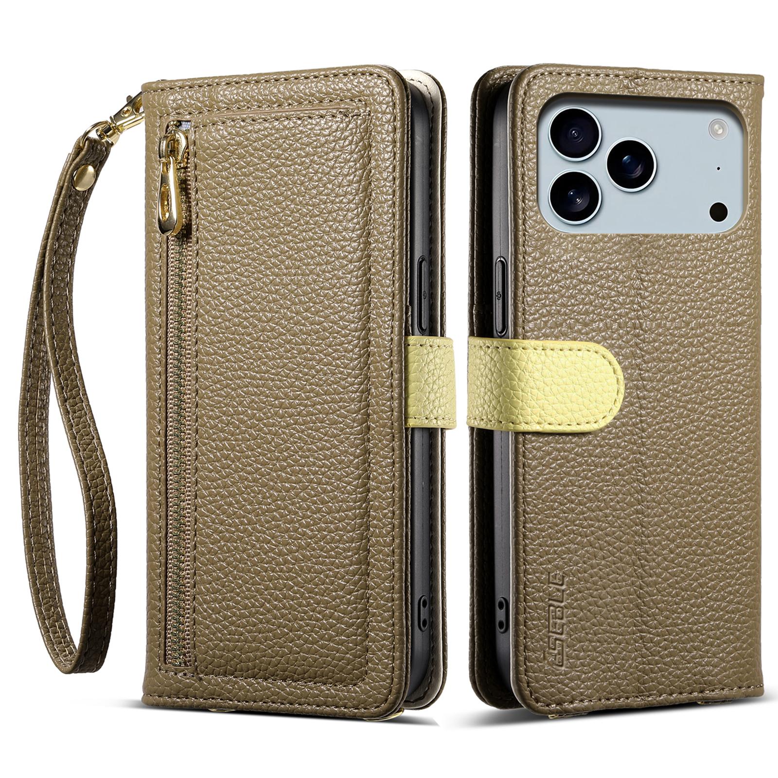 ESEBLE E11 For iPhone 17 Pro Case Zipper Pocket Litchi Texture Leather Phone Cover with Mirror and Wrist Strap C
ESEBLE E11 For iPhone 17 Pro Case Zipper Pocket Litchi Texture Leather Phone Cover with Mirror and Wrist Strap C