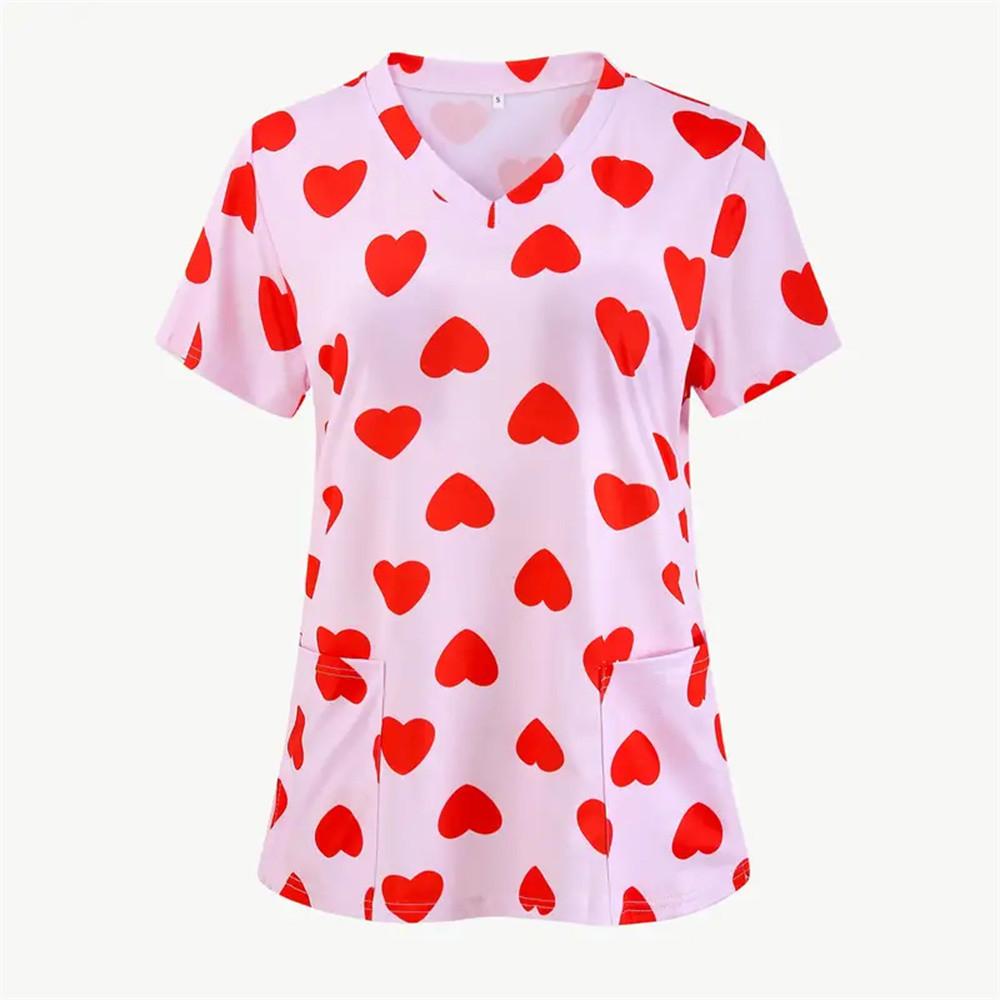Women s T-shirt V-neck Nurse Uniform Casual Short Sleeved Women s Printed Heart T-shirt 6XL
Women s T-shirt V-neck Nurse Uniform Casual Short Sleeved Women s Printed Heart T-shirt 6XL