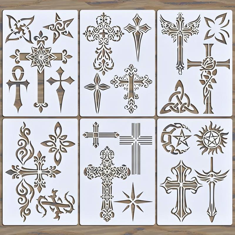 Retro Cross Pattern Painting Stencils - 8 Piece Set
Retro Cross Pattern Painting Stencils - 8 Piece Set