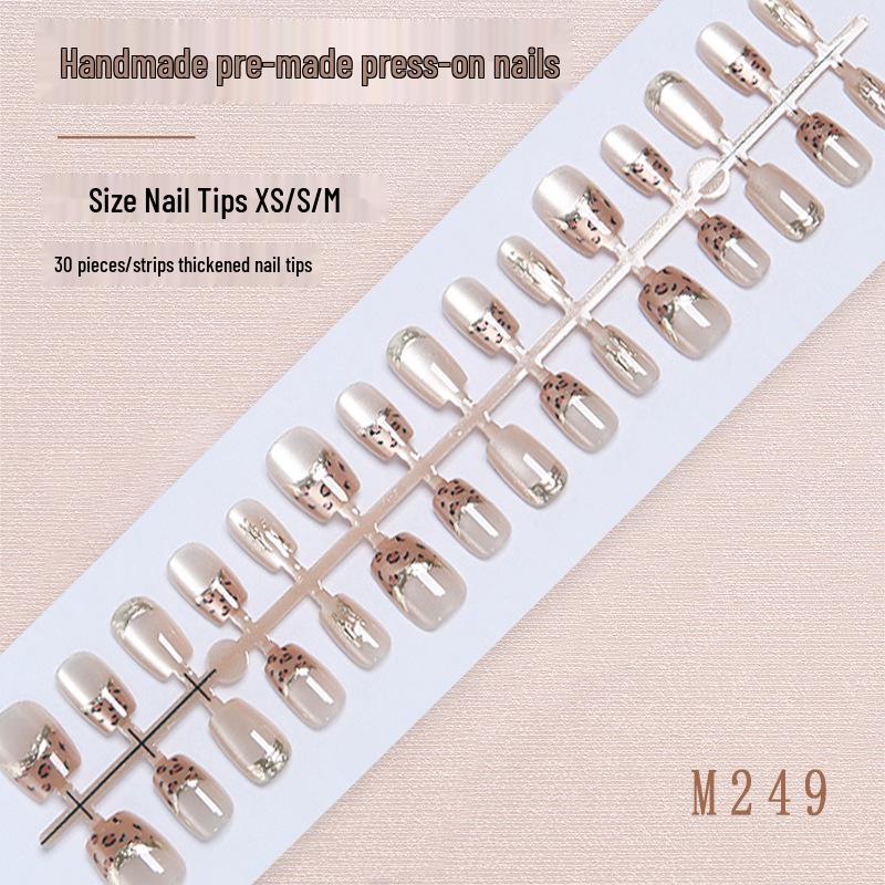Luxury French Gilded Leopard Cat Eye Press-On Nails - 30pc Handmade Autumn/Winter Set
Luxury French Gilded Leopard Cat Eye Press-On Nails - 30pc Handmade Autumn/Winter Set