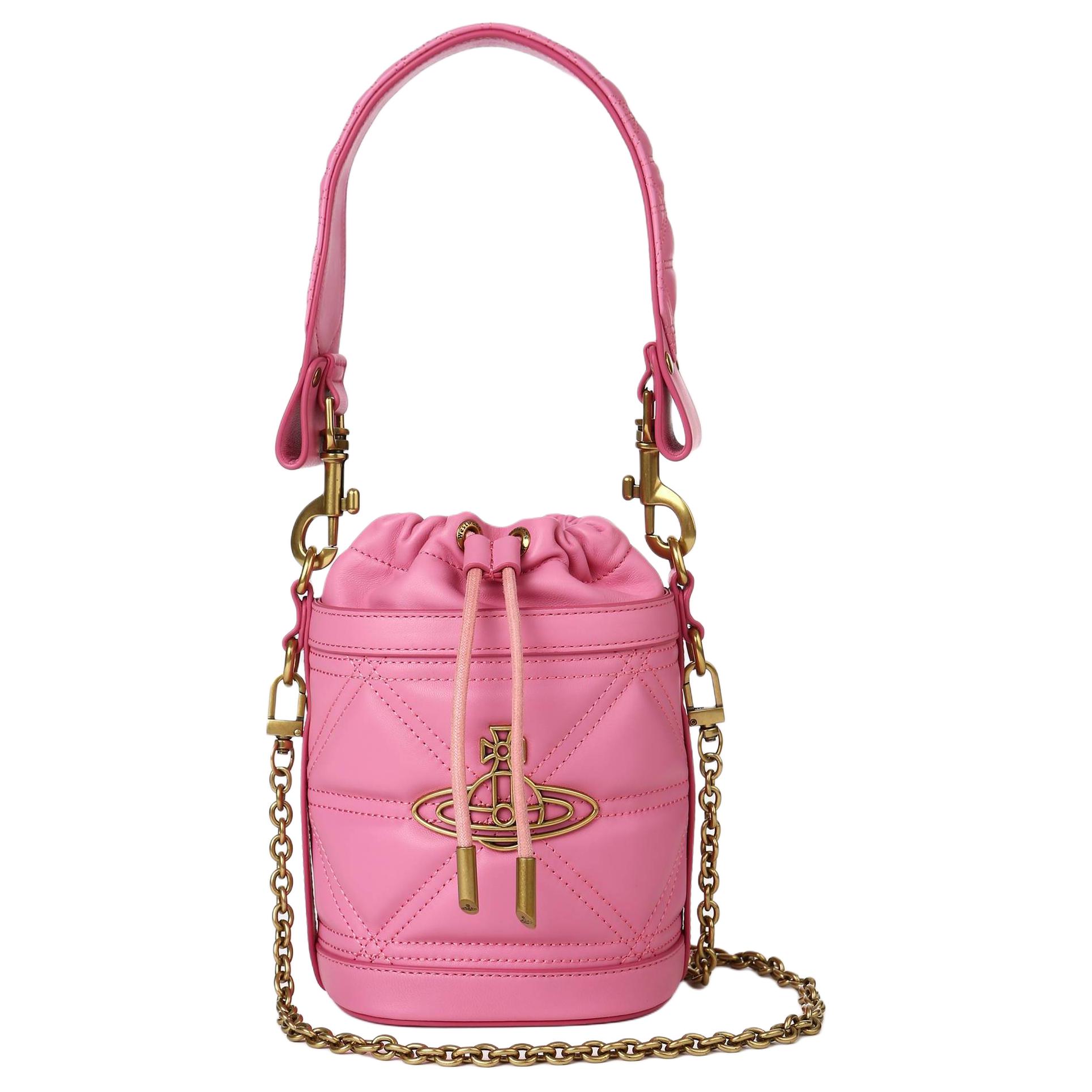 VIVIENNE WESTWOOD Kitty Gold Brand Metal Logo Drawstring Closure Small Lambskin Bucket Bag Women Bags Pink VOTCBA001580 Basic Set (Bag+Dust Bag)
VIVIENNE WESTWOOD Kitty Gold Brand Metal Logo Drawstring Closure Small Lambskin Bucket Bag Women Bags Pink VOTCBA001580 Basic Set (Bag+Dust Bag)