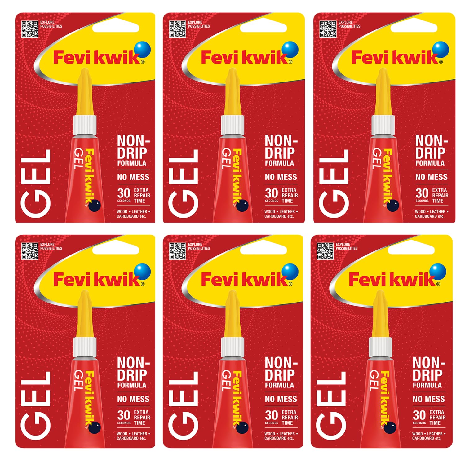 Fevikwik Gel Instant Adhesive 3g Pack of 6 Multipurpose Strong Bond Glue for Art Craft Home Office Use Easy Application
Fevikwik Gel Instant Adhesive 3g Pack of 6 Multipurpose Strong Bond Glue for Art Craft Home Office Use Easy Application