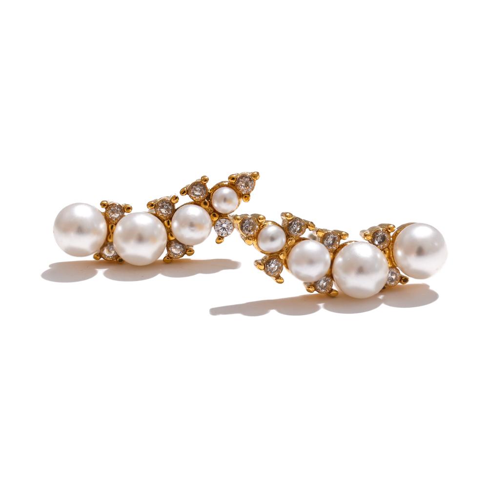 Yhpup Korean Style Chic Imitation Pearls Cubic Zirconia Stud Earrings Fashion Stainless Steel Exquisite Versatile Daily Jewelry
Yhpup Korean Style Chic Imitation Pearls Cubic Zirconia Stud Earrings Fashion Stainless Steel Exquisite Versatile Daily Jewelry
