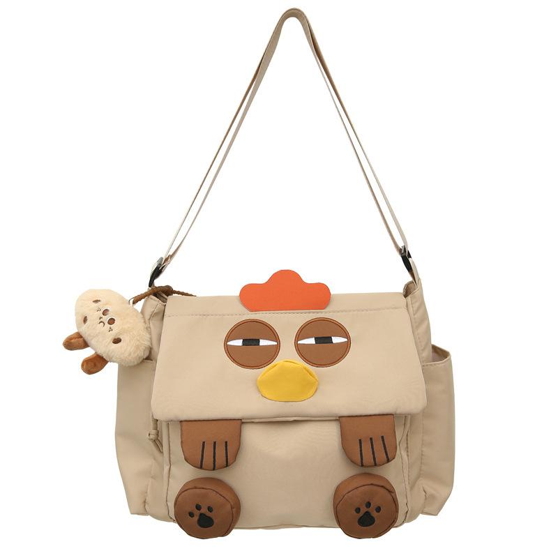 Женская сумка через плечо с рисунком цыпленка, детская сумка для книг с героями мультфильмов, школьный дорожный рюкзак хаки