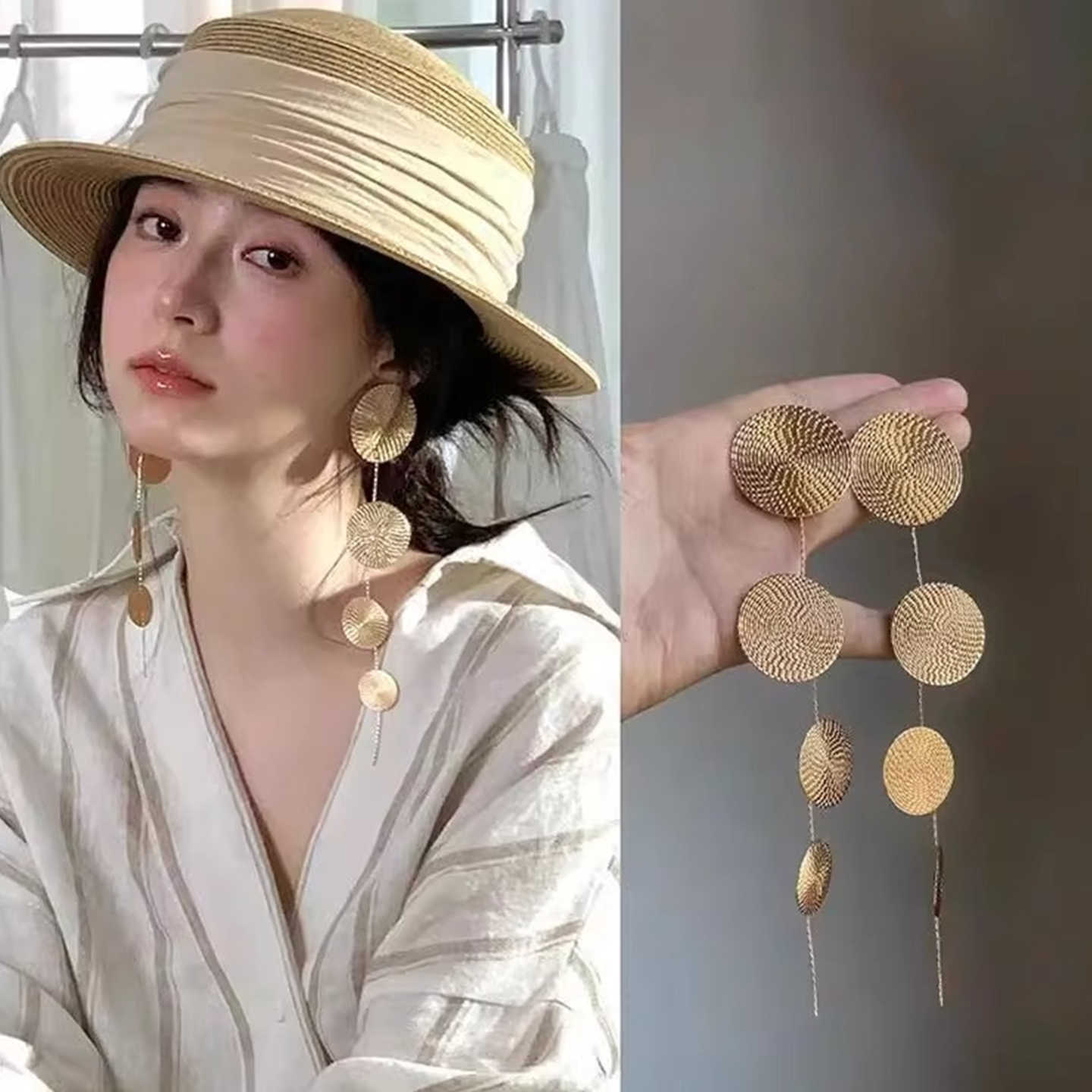 Old money wind gold disc long fringed earrings exaggerated niche design high-end temperament fashion stud earrings women
Old money wind gold disc long fringed earrings exaggerated niche design high-end temperament fashion stud earrings women