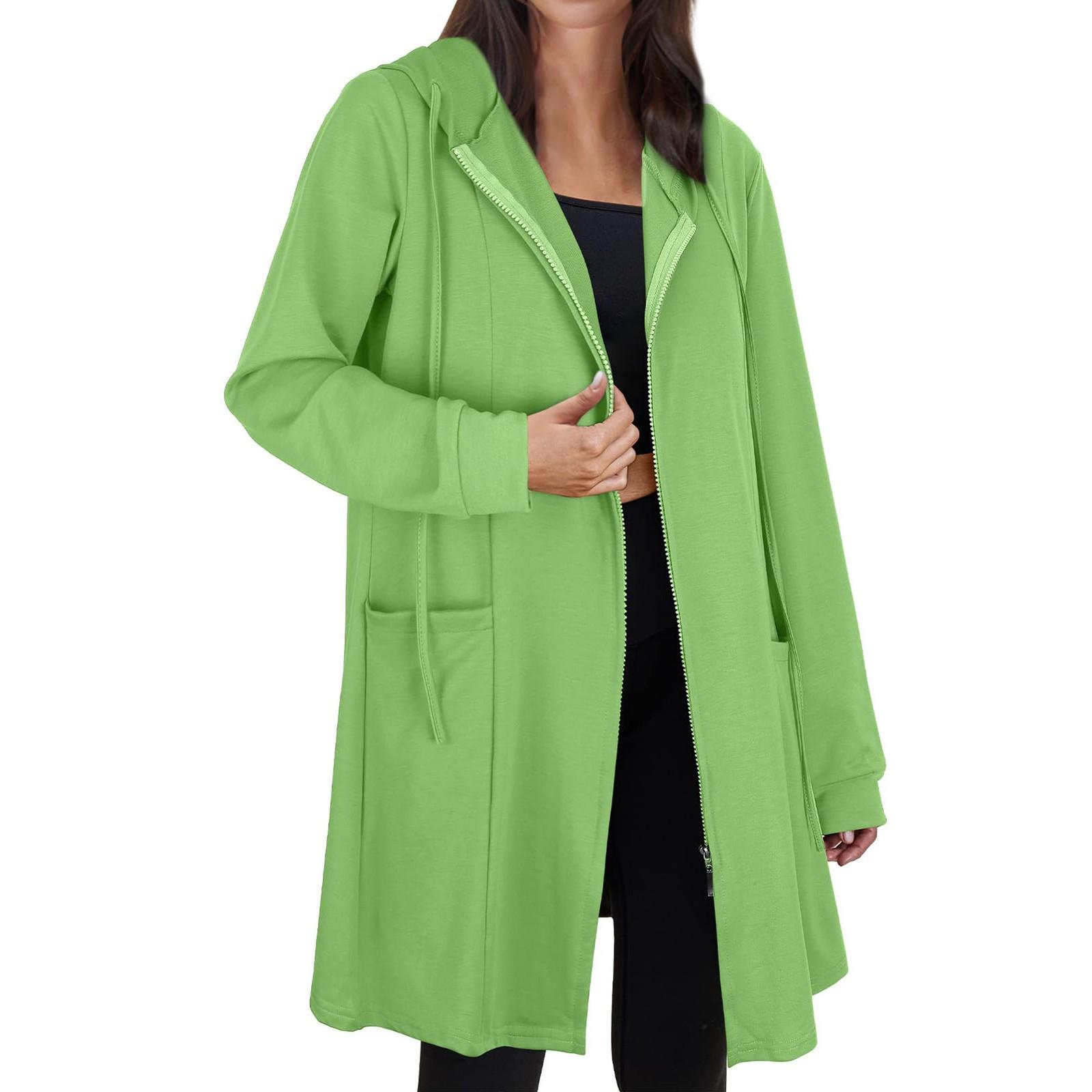 Женская модная повседневная свободная куртка с длинным рукавом на молнии с капюшоном и однотонным принтом S зелёный
Женская модная повседневная свободная куртка с длинным рукавом на молнии с капюшоном и однотонным принтом S зелёный