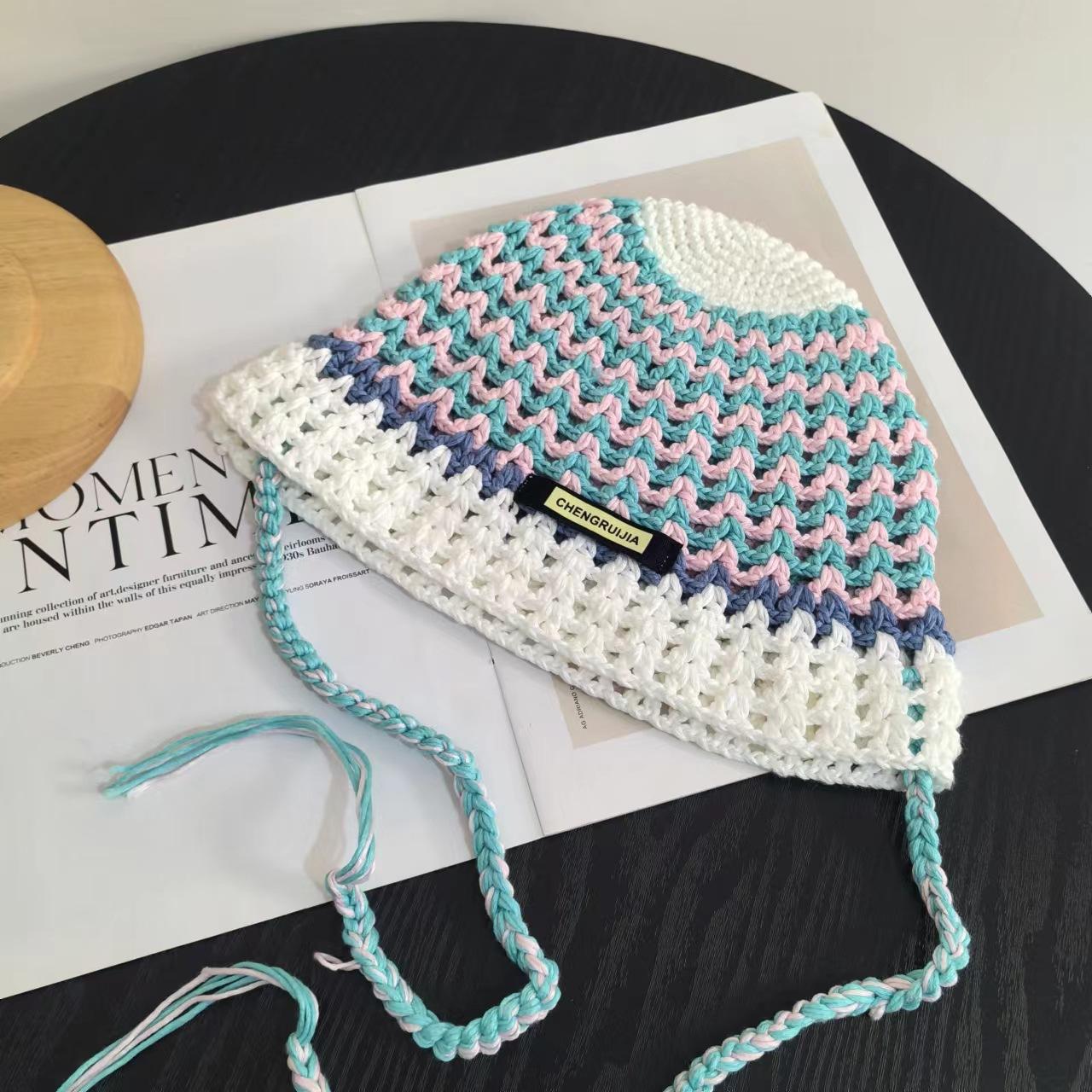 Spring and summer fringed hollowed-out and breathable sunshade basin hat women s pink blue striped hand-knitted lace-up fisherman hat M(56-58cm) білий
Spring and summer fringed hollowed-out and breathable sunshade basin hat women s pink blue striped hand-knitted lace-up fisherman hat M(56-58cm) білий
