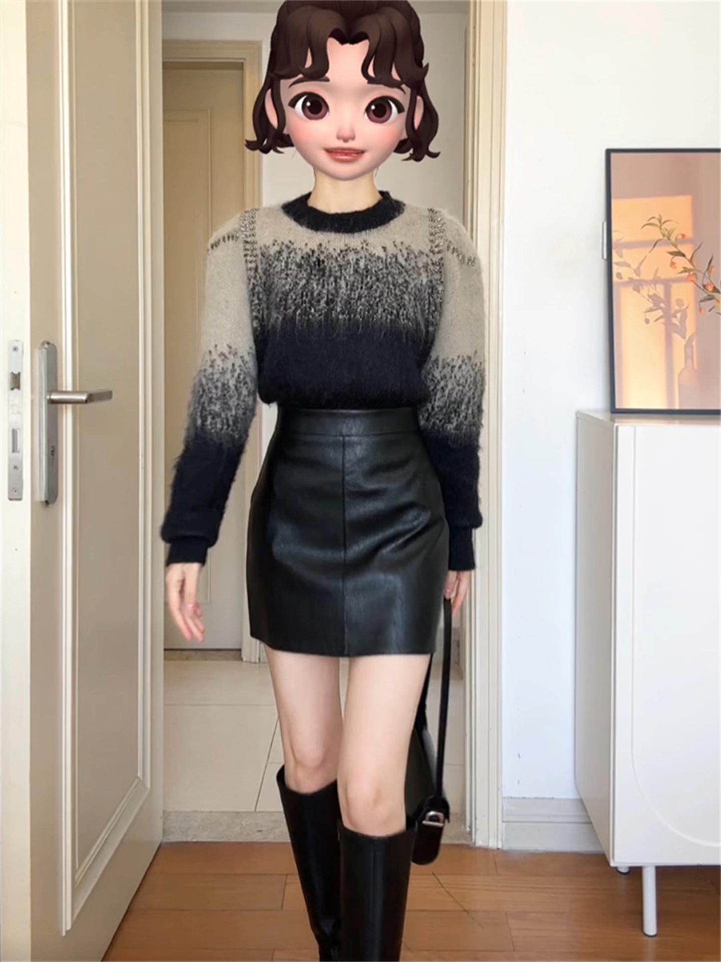 Black PU Leather High Waist A-line Mini Skirt for Women - Autumn Style, Plus Size, Slimming, Hip-Hugging Design XL
Black PU Leather High Waist A-line Mini Skirt for Women - Autumn Style, Plus Size, Slimming, Hip-Hugging Design XL