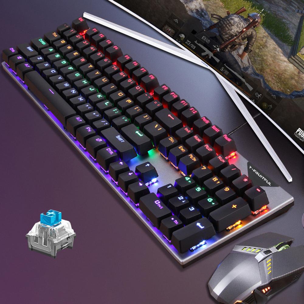 Y-FRUITFUL K137 Wired Mechanical Keyboard 104 Keys RGB Backlit Blue/Red Switch Gaming Keyboard Red
Y-FRUITFUL K137 Wired Mechanical Keyboard 104 Keys RGB Backlit Blue/Red Switch Gaming Keyboard Red