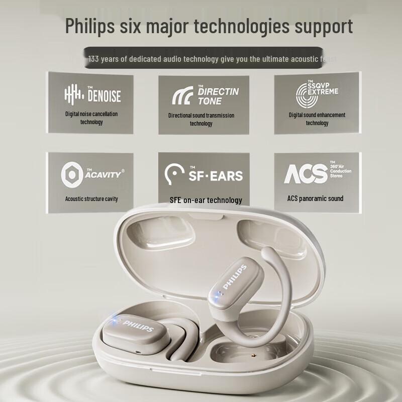 Philips TAT3708 Bluetooth Ear-hook Bone Conduction Headphones
Philips TAT3708 Bluetooth Ear-hook Bone Conduction Headphones