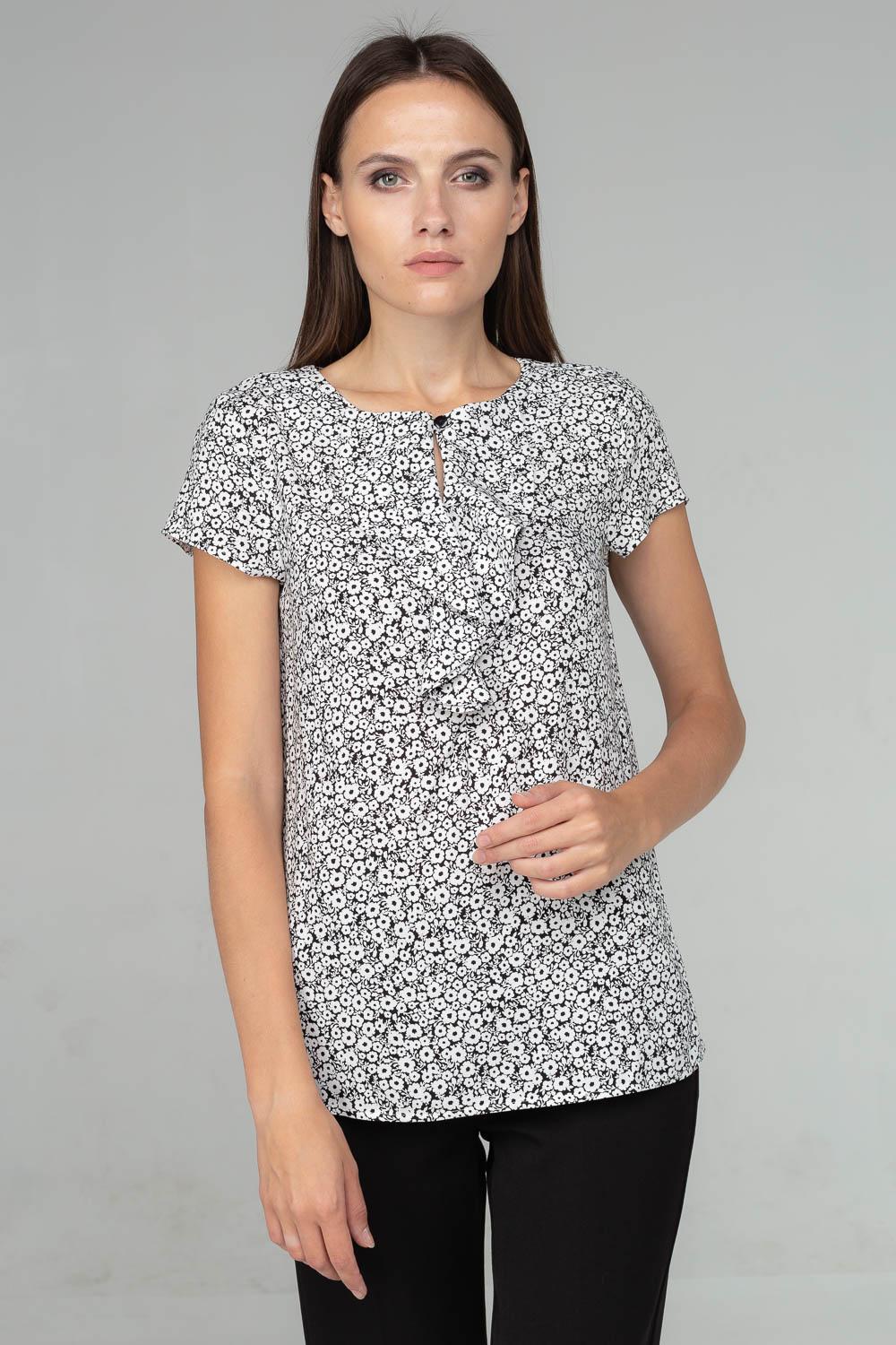 Легка блуза з коротким рукавом та воланом на грудях різні кольори. 40 чорний/білий
Легка блуза з коротким рукавом та воланом на грудях різні кольори. 40 чорний/білий