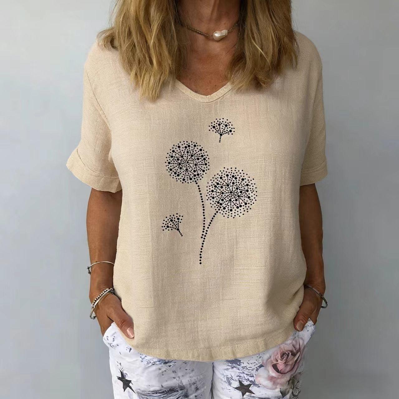 Short-sleeved Cotton and Linen Loose Casual Pugongying Printed Top XXXL абрикосовий
Short-sleeved Cotton and Linen Loose Casual Pugongying Printed Top XXXL абрикосовий