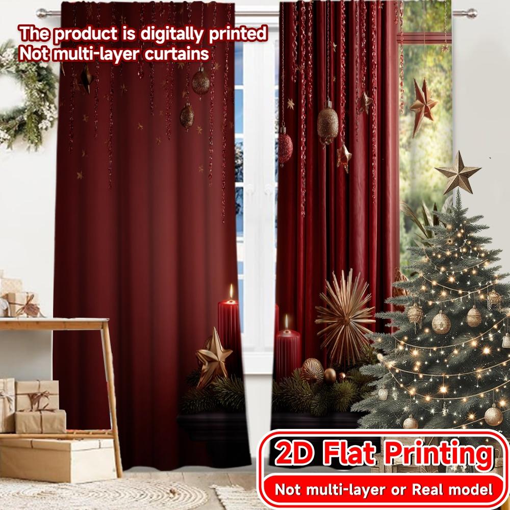 Set Of 2 Flat Printing Curtains Without Rod Christmas Red Decor Ramadan Festival Fashion Semi Holiday Curtain Sheer Made Polyester W100*H70(CM)-Grommet top&1PCS
Set Of 2 Flat Printing Curtains Without Rod Christmas Red Decor Ramadan Festival Fashion Semi Holiday Curtain Sheer Made Polyester W100*H70(CM)-Grommet top&1PCS