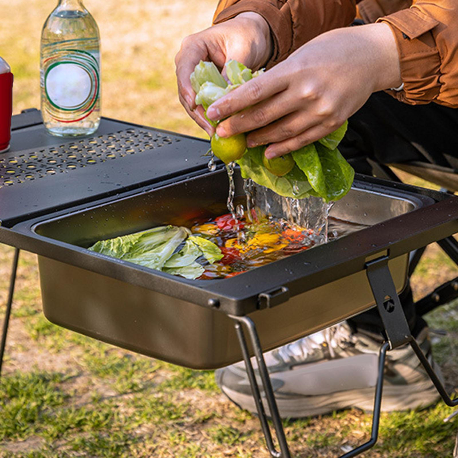 Stainless Steel Camping Sink Table Basin Multifunctional Water Storage Single Bowl for
Stainless Steel Camping Sink Table Basin Multifunctional Water Storage Single Bowl for