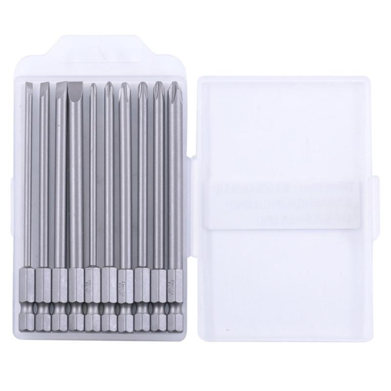 10pcs Screwdriver Bit Collection 100mm SL3.0 SL6.0 PH1 PH2 For Slotted And Crosshead Use Electric Tool Accessories CN
10pcs Screwdriver Bit Collection 100mm SL3.0 SL6.0 PH1 PH2 For Slotted And Crosshead Use Electric Tool Accessories CN